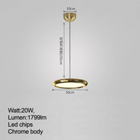 Modern minimalist luxury round LED pendant light with dimming