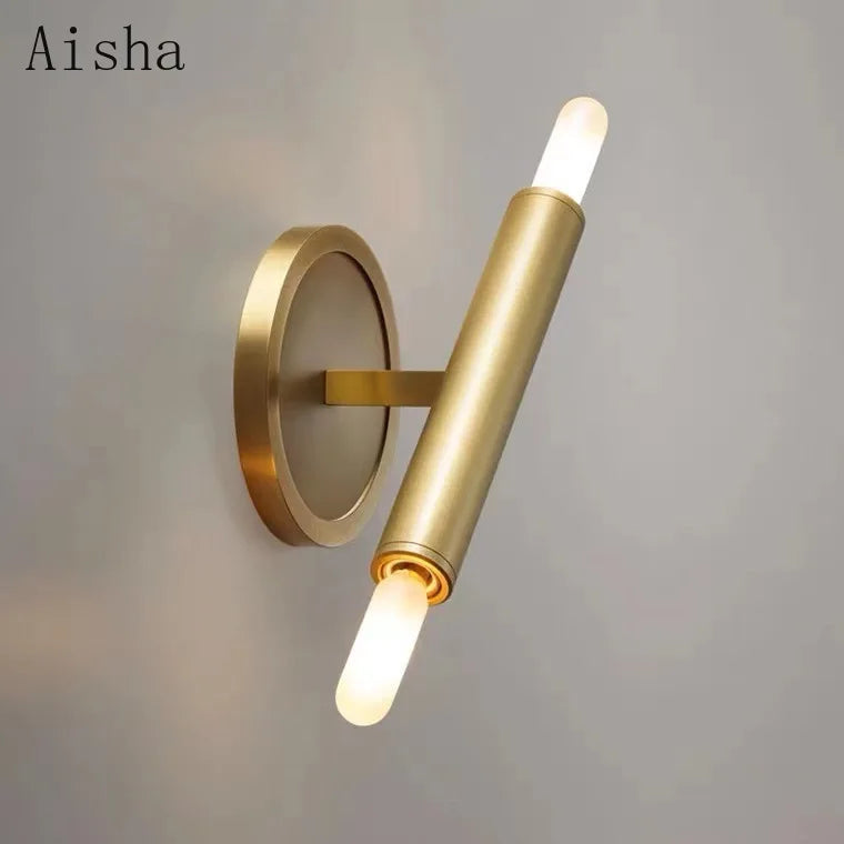 Modern copper wall light for indoor use
