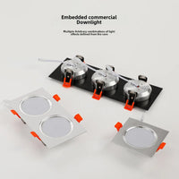 Recessed anti-glare LED ceiling spotlight single double triple head