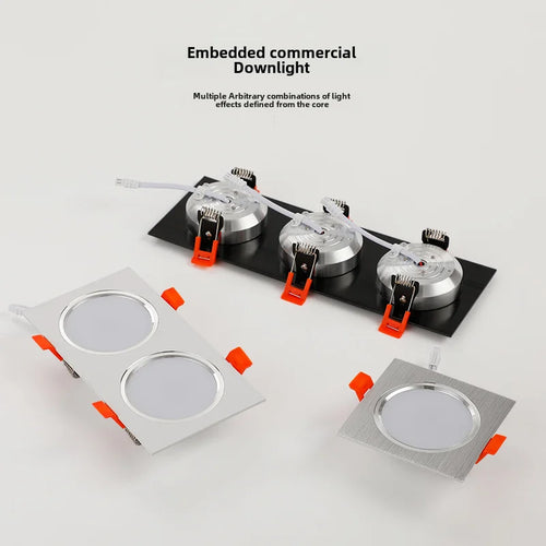 Recessed anti-glare LED ceiling spotlight single double triple head
