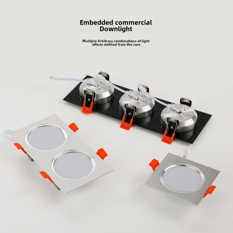 Recessed anti-glare LED ceiling spotlight single double triple head