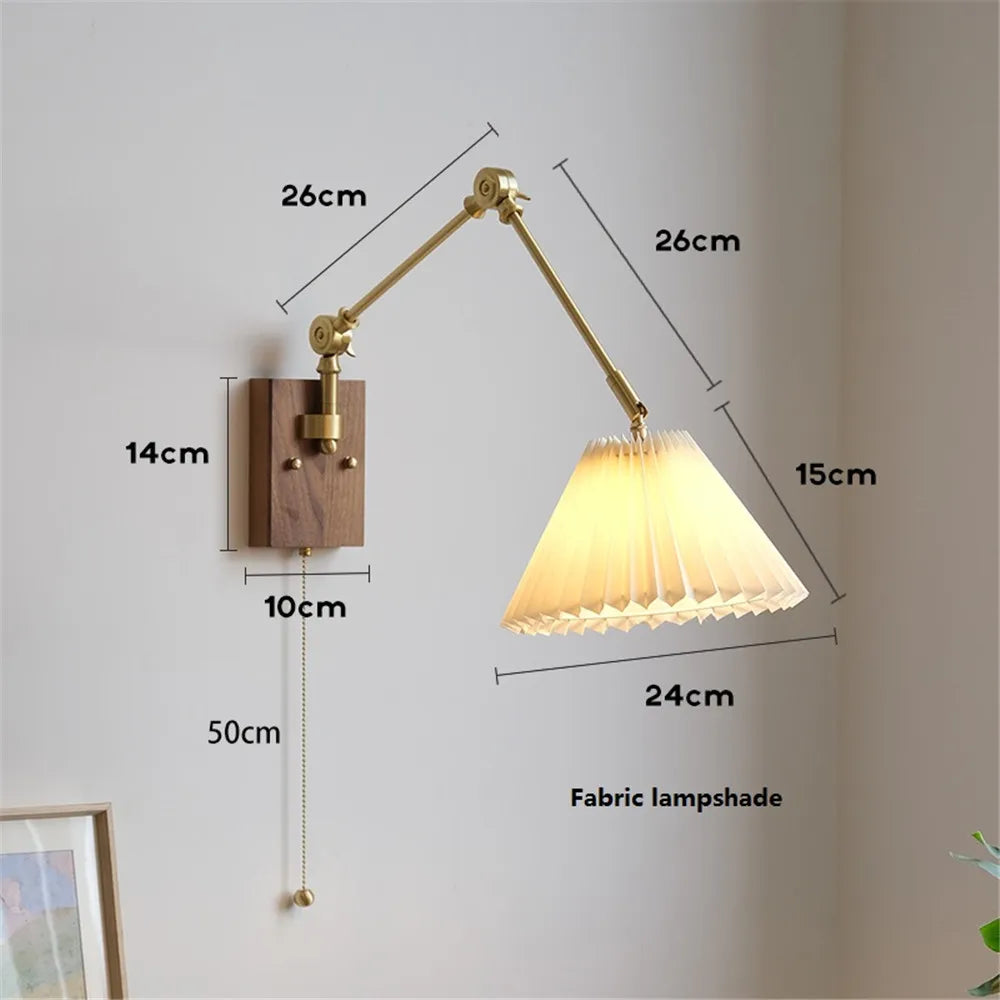 Vintage ceramic and brass swing arm wall light