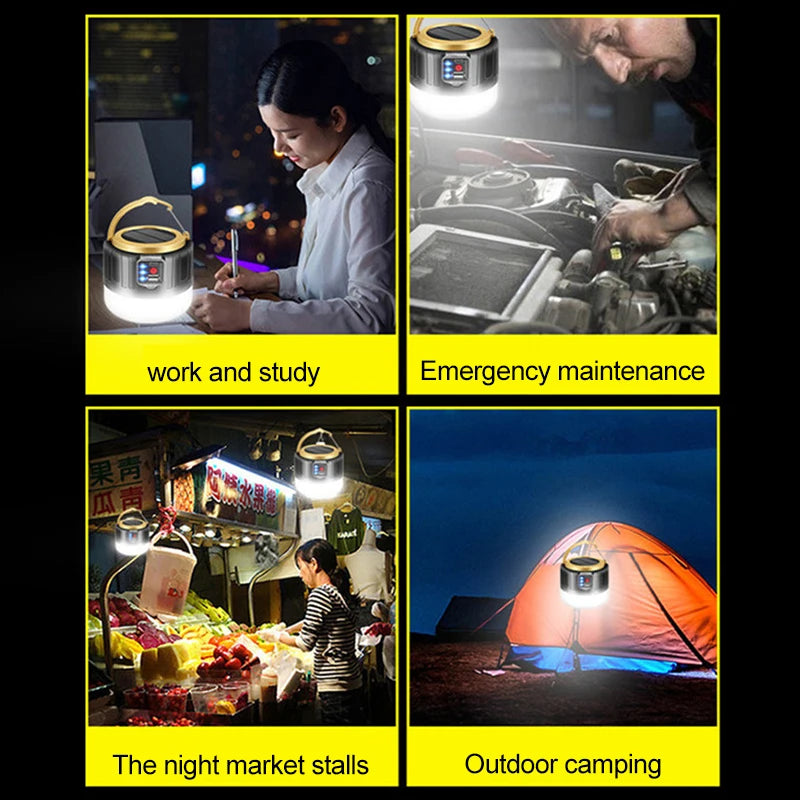 lampe de camping solaire led étanche rechargeable pour activités en extérieur - vue 6 sur 9