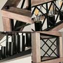 Rustic metal and wood chandelier