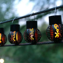 Set of 3 solar LED flame effect garden lights for outdoor decoration