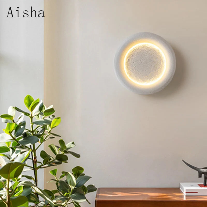 Creative luxury decorative moon resin wall light - vue 3 sur 7