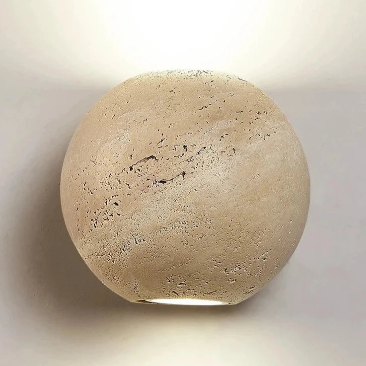 Led wall light round stone bedroom bedside lamp up and down with GU10 bulb 110V 220V