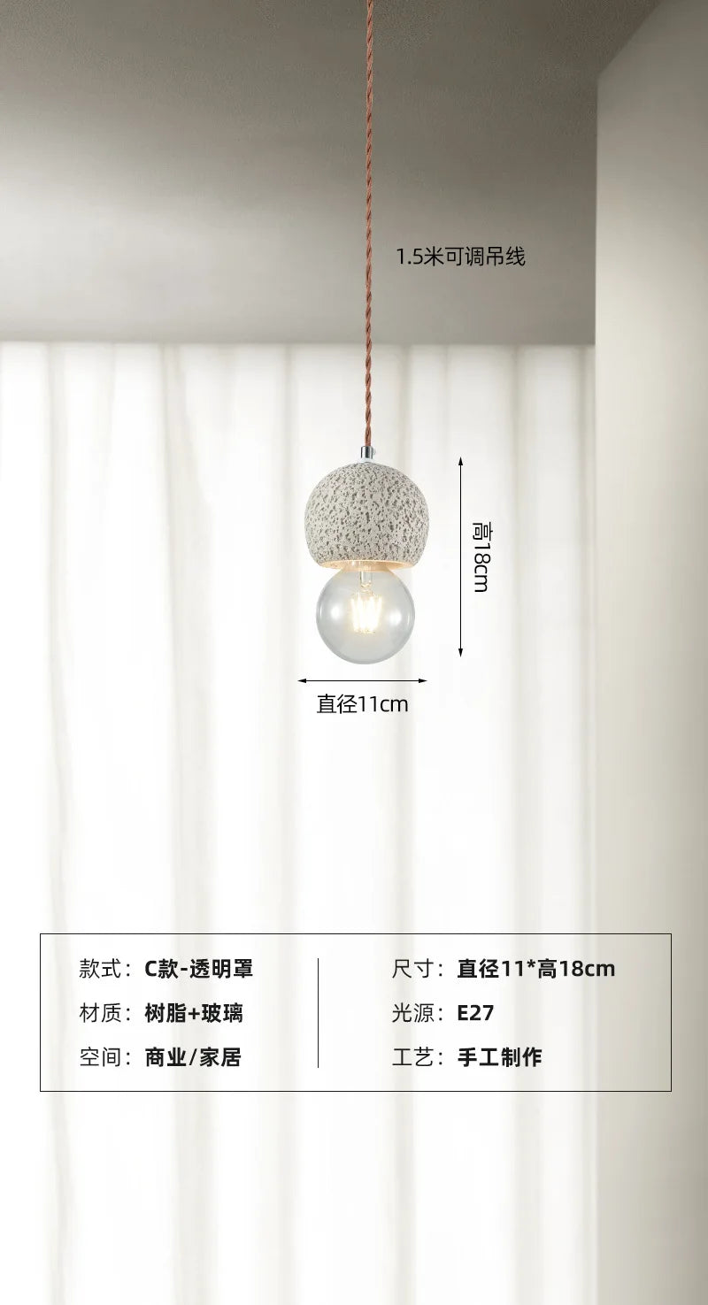 Wabi-sabi pendant light nordic creative design for interiors - vue 8 sur 12