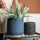 Nordic style cement flower pot with decorative tray