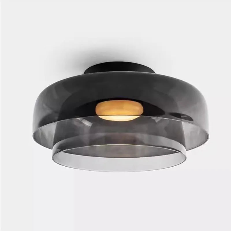 Nordic glass ceiling light with medieval design for bedroom, dining room or restaurant - modern decorative fixture - vue 5 sur 21