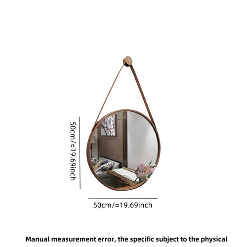 round gold wall mirror for bathroom and hairdressing - vue 13 sur 18