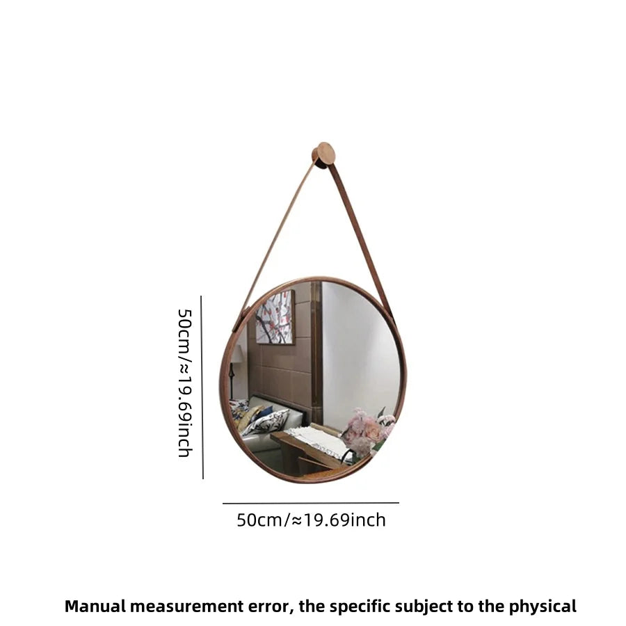 round gold wall mirror for bathroom and hairdressing