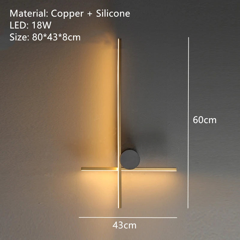 Minimalist copper LED wall light for decorative ambience - vue 11 sur 14
