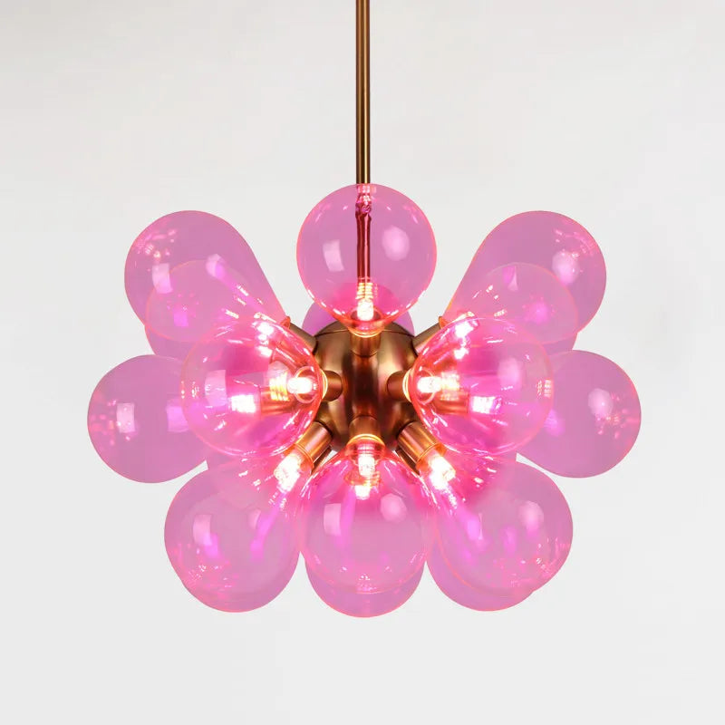 Nordic glass ball LED pendant chandelier for home decoration - vue 3 sur 10