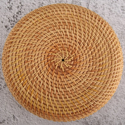handmade round rattan storage basket for fall - vue 7 sur 7