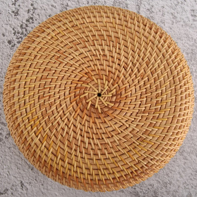 handmade round rattan storage basket for fall - vue 7 sur 7