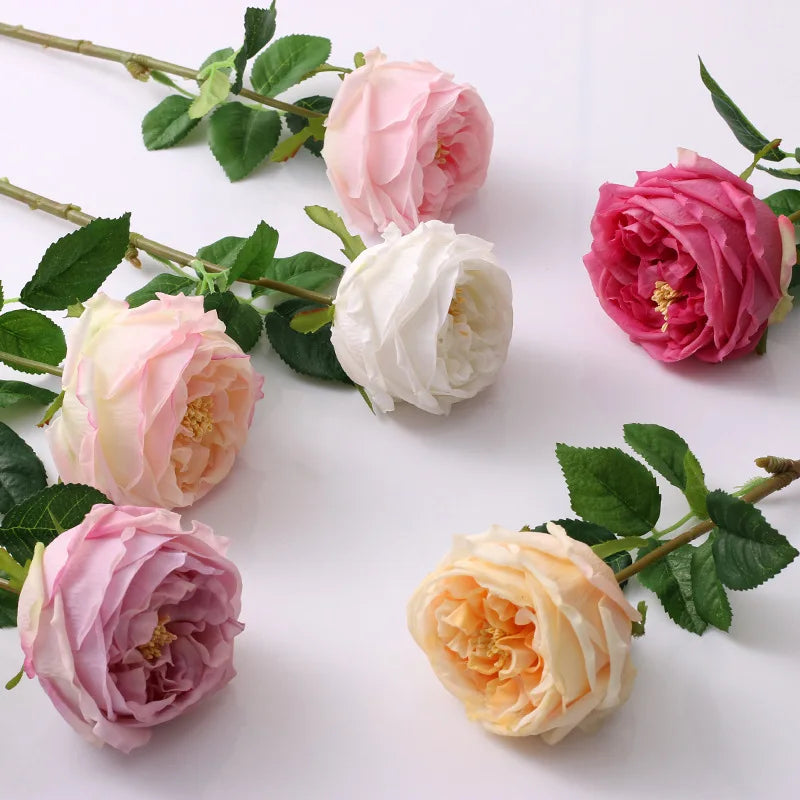 Artificial silk flower branch for festive and wedding decorations