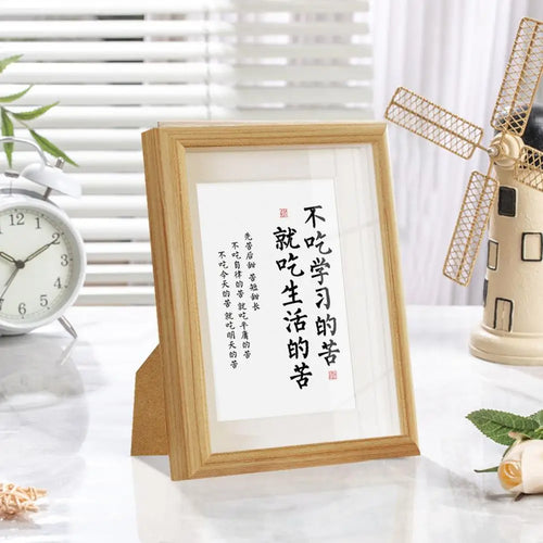 Waterproof rustic wooden photo frame with vintage glass - vue 4 sur 6