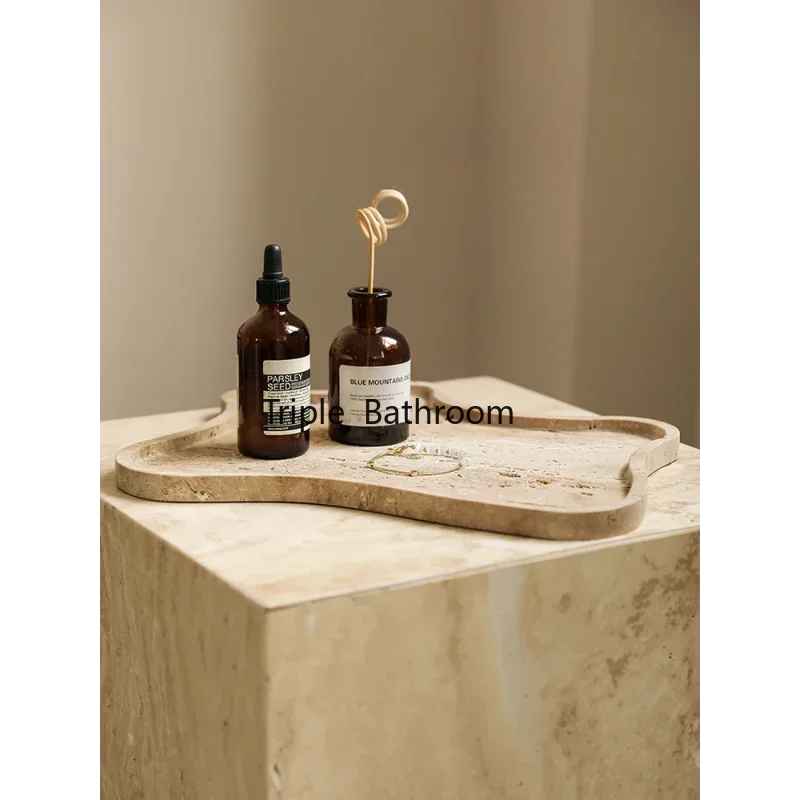 Vintage stone tray for decoration and storage