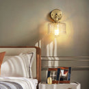 Nordic copper wall light with glass LED shade