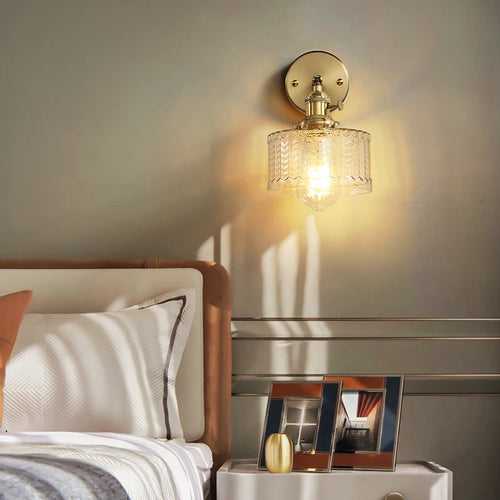 Nordic copper wall light with glass LED shade - vue 3 sur 11
