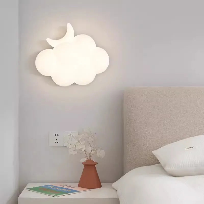White cloud wall light modern warm children's lamp