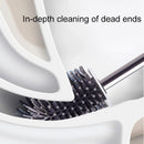 Silicone toilet brush with wall-mounted or freestanding holder
