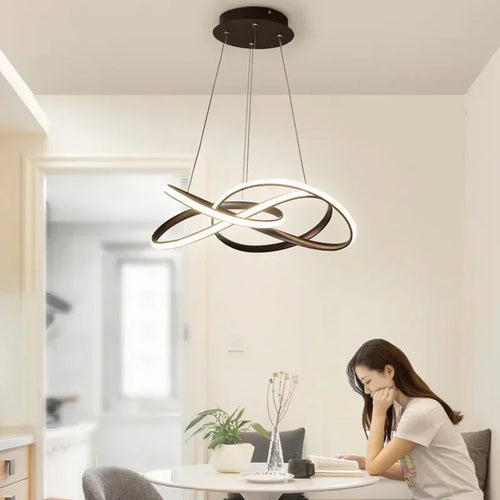 Modern LED pendant chandelier for home decoration - vue 5 sur 20