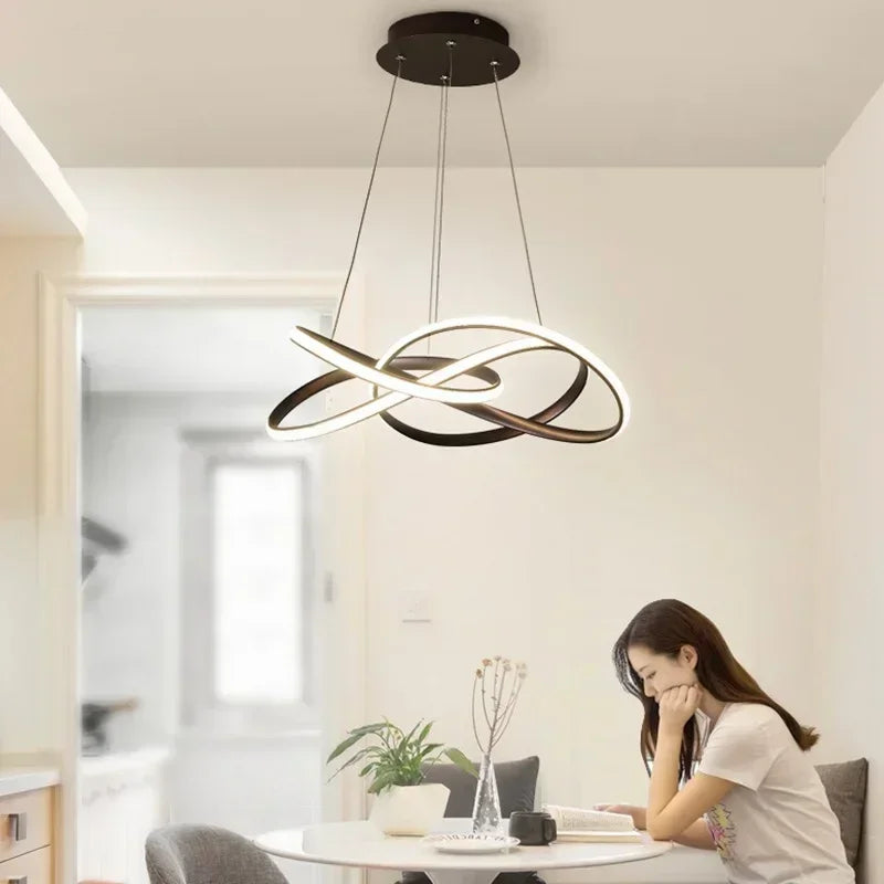 Modern LED pendant chandelier for home decoration - vue 5 sur 20