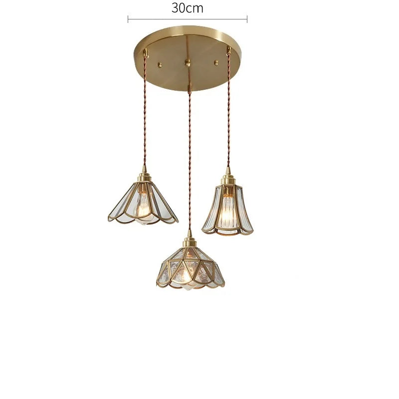 Nordic glass LED pendant light with gold body - vue 13 sur 20