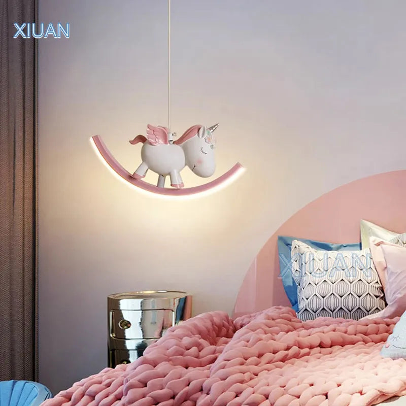 Unicorn decorative pendant lamp