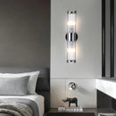 Crystal wall light with chrome and black stripes for indoor use