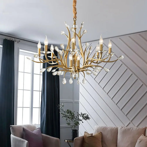 Vintage crystal chandelier for elegant indoor lighting - vue 2 sur 9