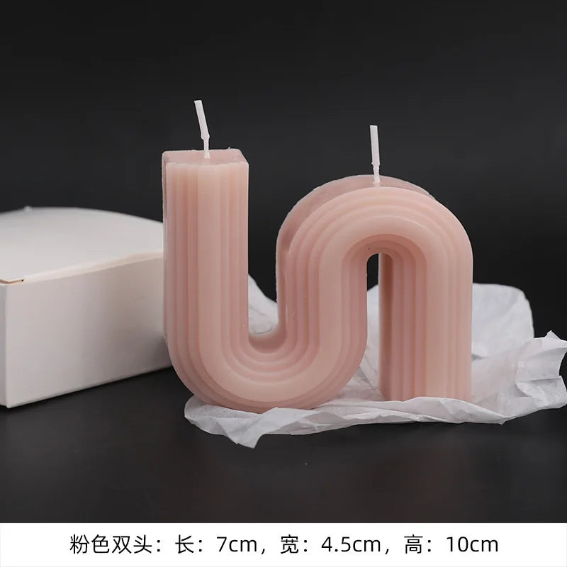 geometric u-shaped scented candles for home decor - vue 8 sur 27