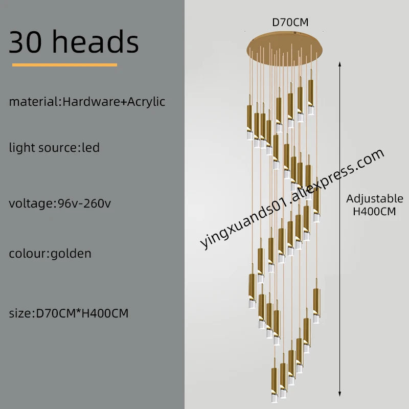 Modern nordic acrylic chandelier for creative indoor lighting
