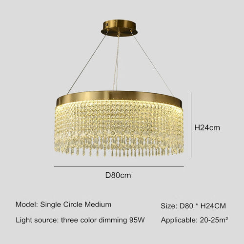 Modern LED crystal chandelier for indoor decoration - vue 11 sur 11