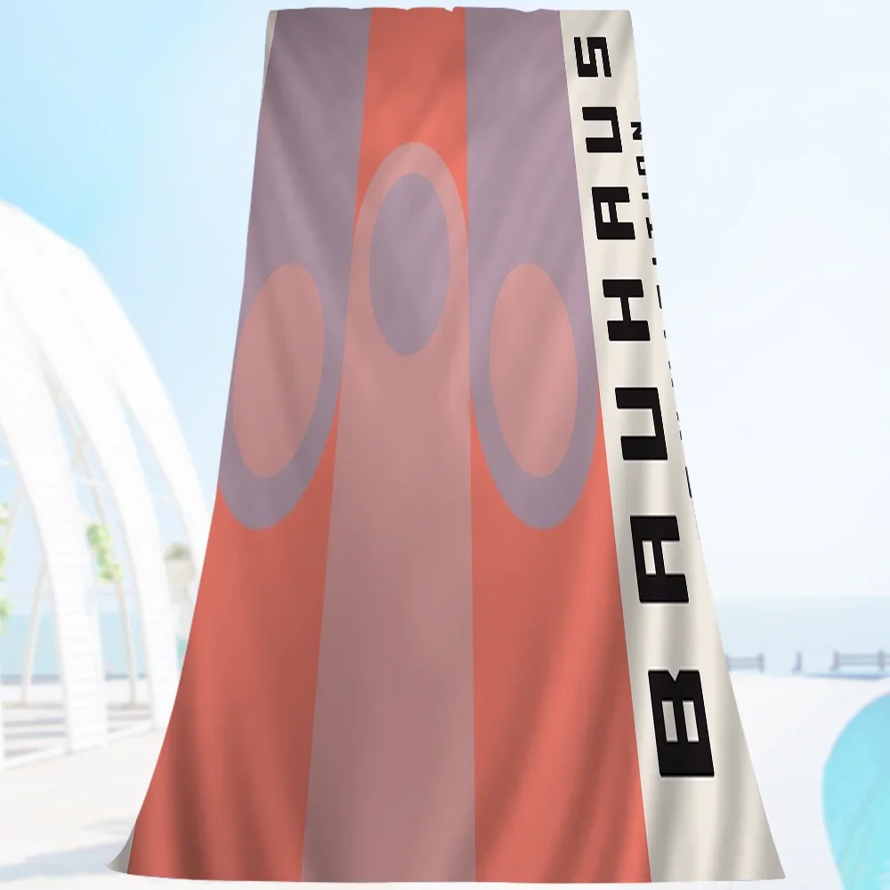 Bauhaus geometric microfibre absorbent beach towel