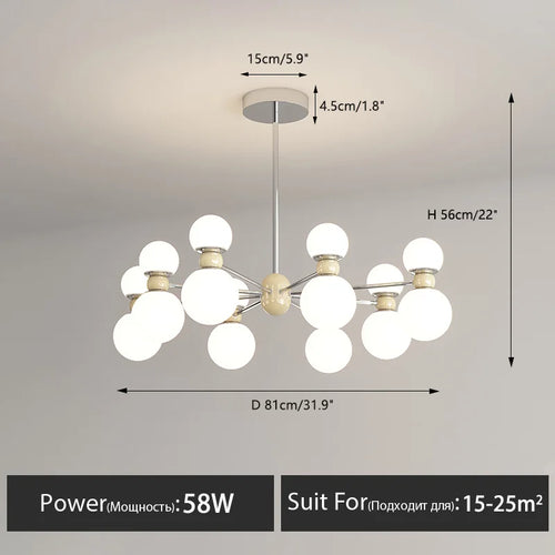 Dimmable pendant chandelier for modern interior decor - vue 9 sur 15