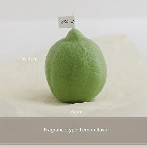 handmade decorative lemon candle scented gift for birthday - vue 8 sur 10