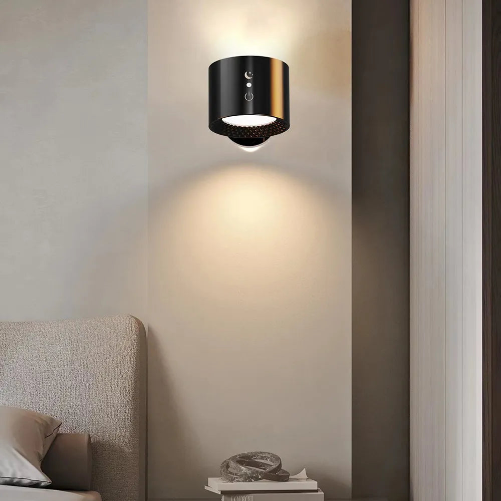 Wireless indoor wall light with touch and remote control, rechargeable battery powered LED with USB charging
