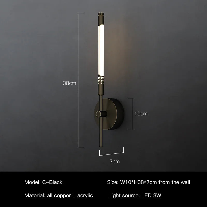Modern copper design LED wall light for decorative interiors - vue 10 sur 12
