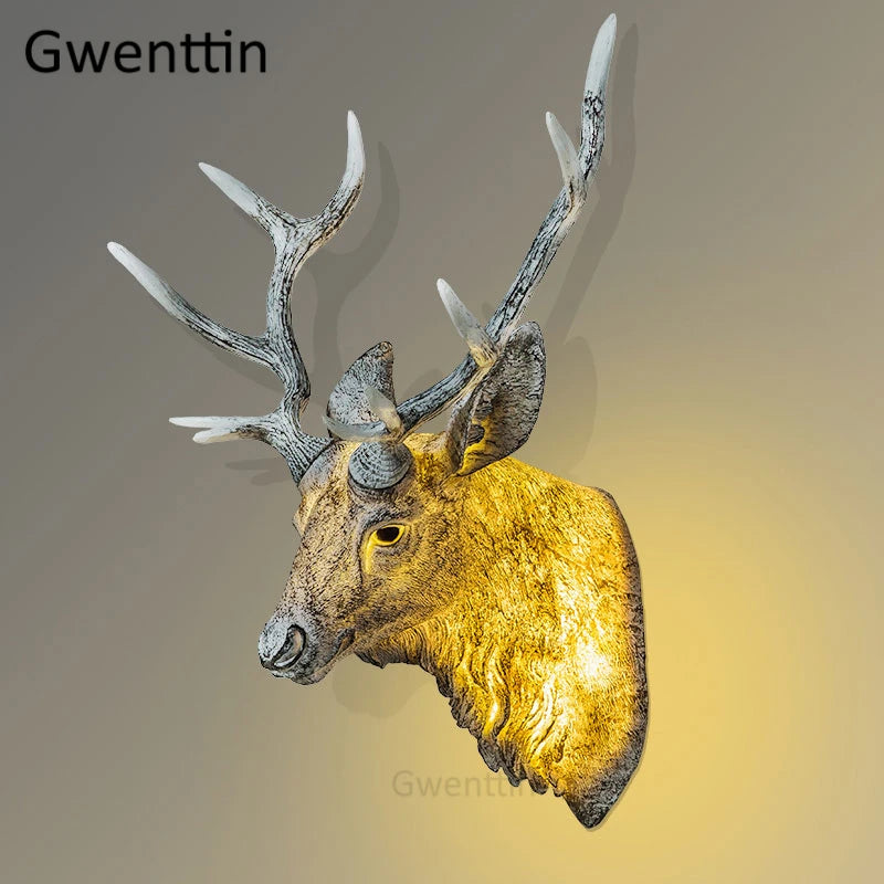 Modern deer antler wall light with decorative LED - vue 5 sur 14