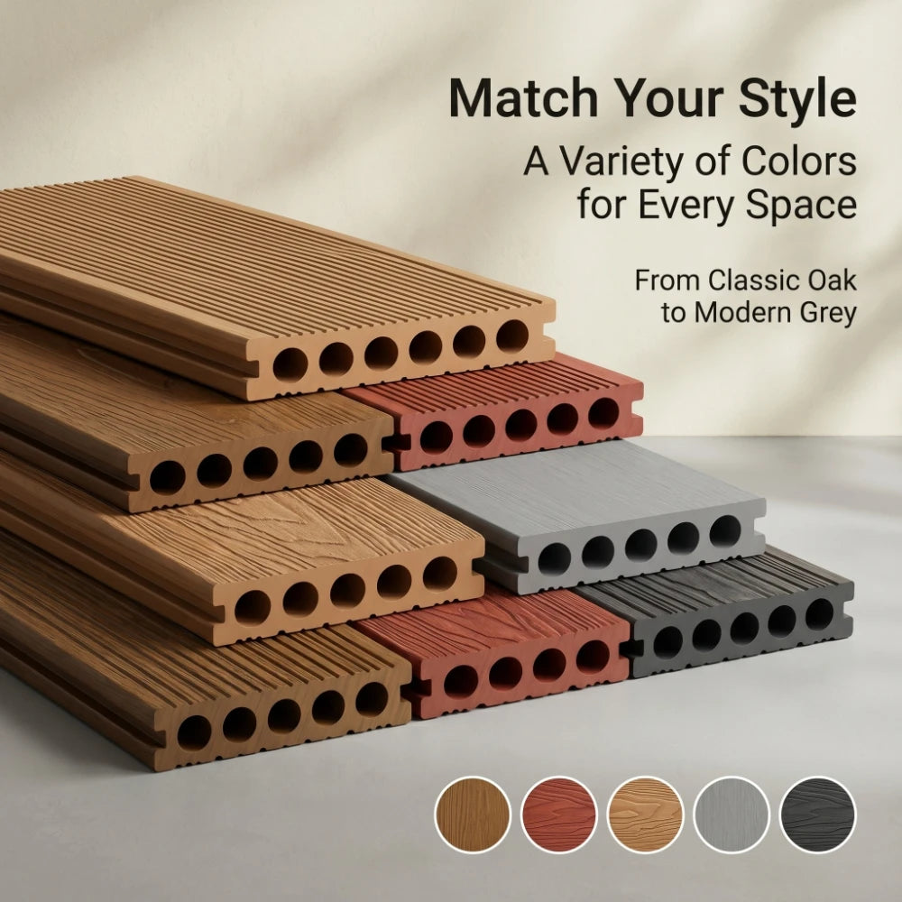 Outdoor wpc decking boards 100x14x2.5 non-slip - vue 4 sur 7