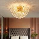 Copper dandelion crystal LED pendant chandelier
