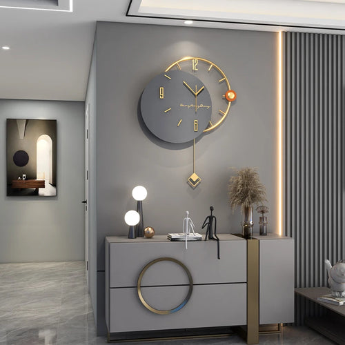 Large 3D Nordic Swingable Art Wall Clock, Modern Design, Home Living Room Clocks, Silent Home Decoration, Hanging Horologe - vue 4 sur 7
