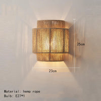 Creative art deco hemp rope wall light