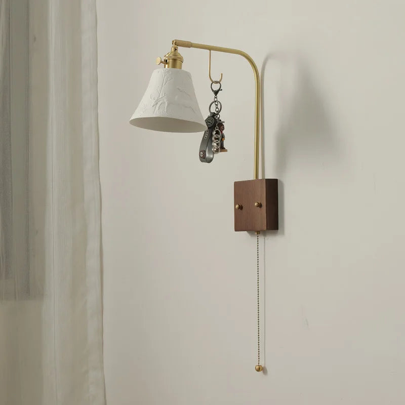 Chinese style ceramic wall light with pull switch - vue 3 sur 9