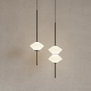 Modern glass LED pendant lamp with adjustable metal wire