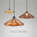 Wabi-sabi wood pendant light with DIY LED fixtures