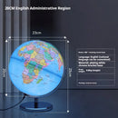 educational rotating globe with light in English for geography